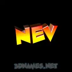 nev in Black Background style - 3D name wallpaper