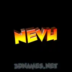 nevu in Black Background style - 3D name wallpaper