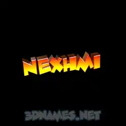 nexhmi in Black Background style - 3D name wallpaper