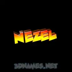 nezel in Black Background style - 3D name wallpaper