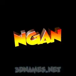 ngan in Black Background style - 3D name wallpaper