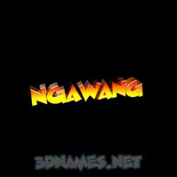 ngawang in Black Background style - 3D name wallpaper