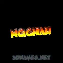 ngchau in Black Background style - 3D name wallpaper
