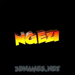 ngezi in Black Background style - 3D name wallpaper