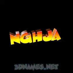 nghja in Black Background style - 3D name wallpaper