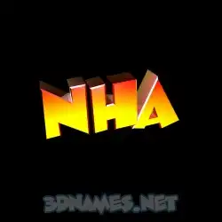 nha in Black Background style - 3D name wallpaper