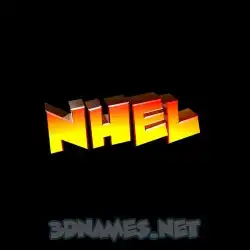 nhel in Black Background style - 3D name wallpaper