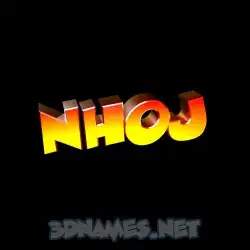 nhoj in Black Background style - 3D name wallpaper