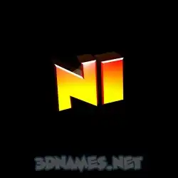 ni in Black Background style - 3D name wallpaper