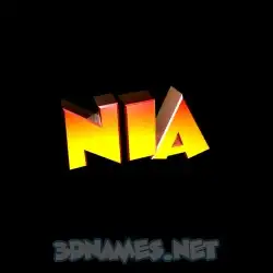 nia in Black Background style - 3D name wallpaper