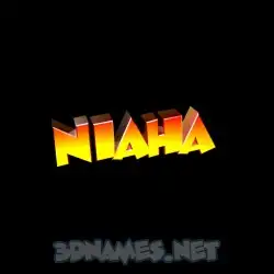 niaha in Black Background style - 3D name wallpaper