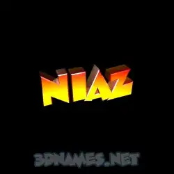 niaz in Black Background style - 3D name wallpaper