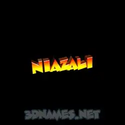 niazali in Black Background style - 3D name wallpaper