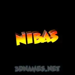 nibas in Black Background style - 3D name wallpaper
