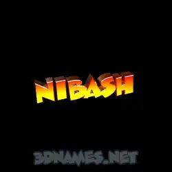 nibash in Black Background style - 3D name wallpaper