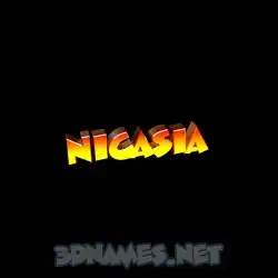 nicasia in Black Background style - 3D name wallpaper