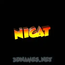 nicat in Black Background style - 3D name wallpaper