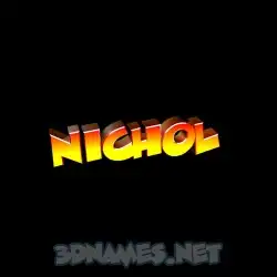 nichol in Black Background style - 3D name wallpaper