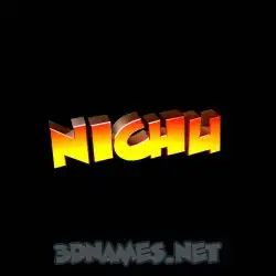 nichu in Black Background style - 3D name wallpaper