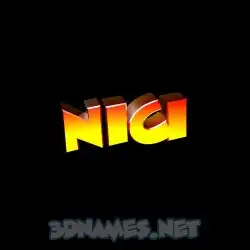 nici in Black Background style - 3D name wallpaper