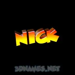 nick in Black Background style - 3D name wallpaper