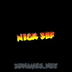 nick sef in Black Background style - 3D name wallpaper