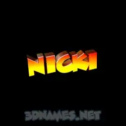 nicki in Black Background style - 3D name wallpaper