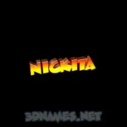 nickita in Black Background style - 3D name wallpaper
