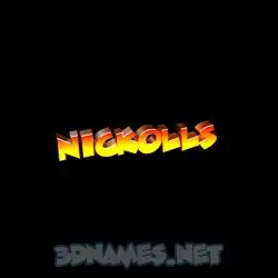 nickolls in Black Background style - 3D name wallpaper