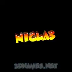niclas in Black Background style - 3D name wallpaper
