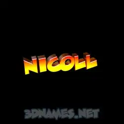 nicoll in Black Background style - 3D name wallpaper
