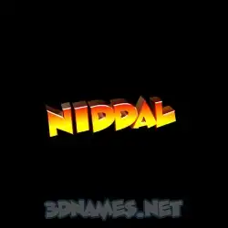 niddal in Black Background style - 3D name wallpaper
