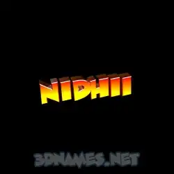 nidhii in Black Background style - 3D name wallpaper