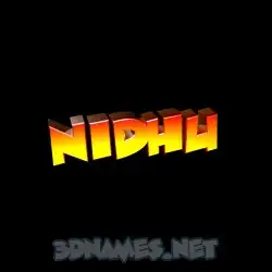 nidhu in Black Background style - 3D name wallpaper