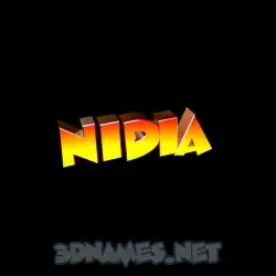 nidia in Black Background style - 3D name wallpaper