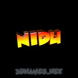 nidu in Black Background style - 3D name wallpaper