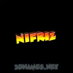 nifriz in Black Background style - 3D name wallpaper