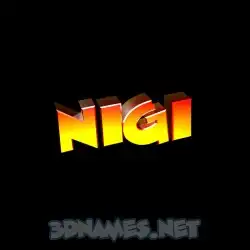nigi in Black Background style - 3D name wallpaper