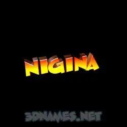 nigina in Black Background style - 3D name wallpaper