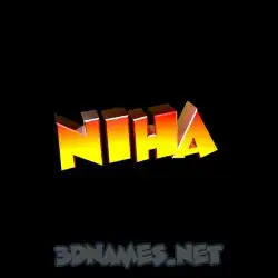 niha in Black Background style - 3D name wallpaper