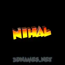 nihal in Black Background style - 3D name wallpaper