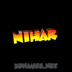 nihar in Black Background style - 3D name wallpaper