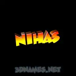 nihas in Black Background style - 3D name wallpaper