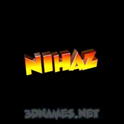 nihaz in Black Background style - 3D name wallpaper