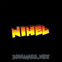 nihel in Black Background style - 3D name wallpaper