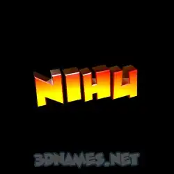 nihu in Black Background style - 3D name wallpaper