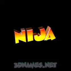 nija in Black Background style - 3D name wallpaper