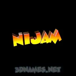 nijam in Black Background style - 3D name wallpaper