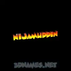 nijamuddin in Black Background style - 3D name wallpaper