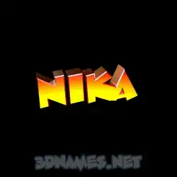 nika in Black Background style - 3D name wallpaper